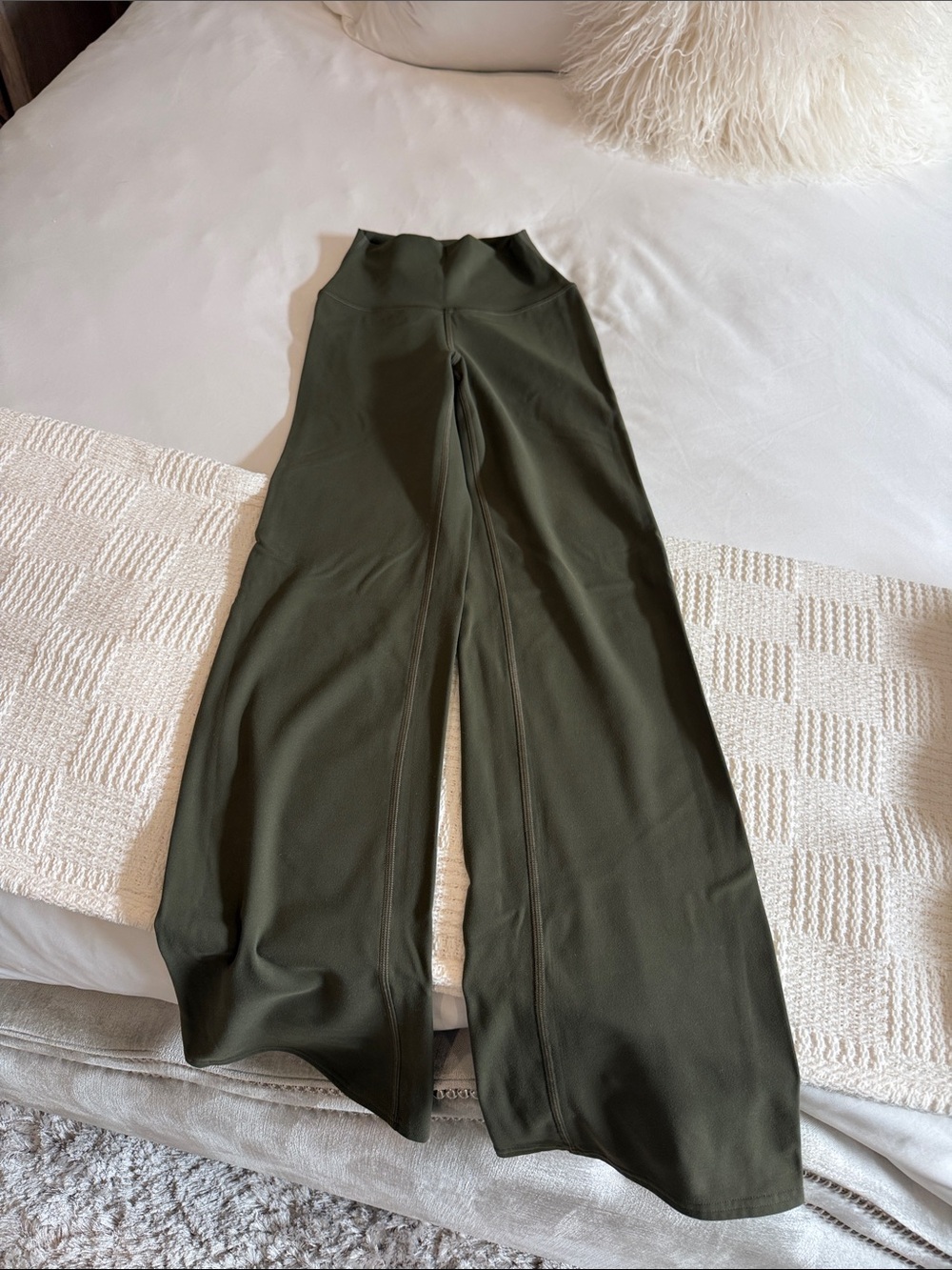 ALO Yoga Olive Wide-Leg High-Waist Pants